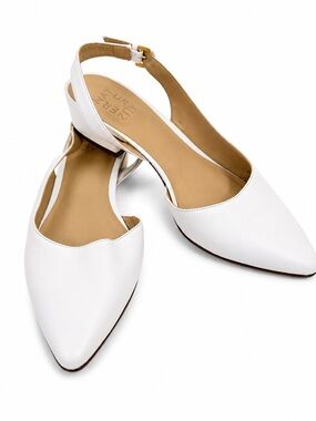Naturalizer Banks Women's White Pointed Slingback Flats